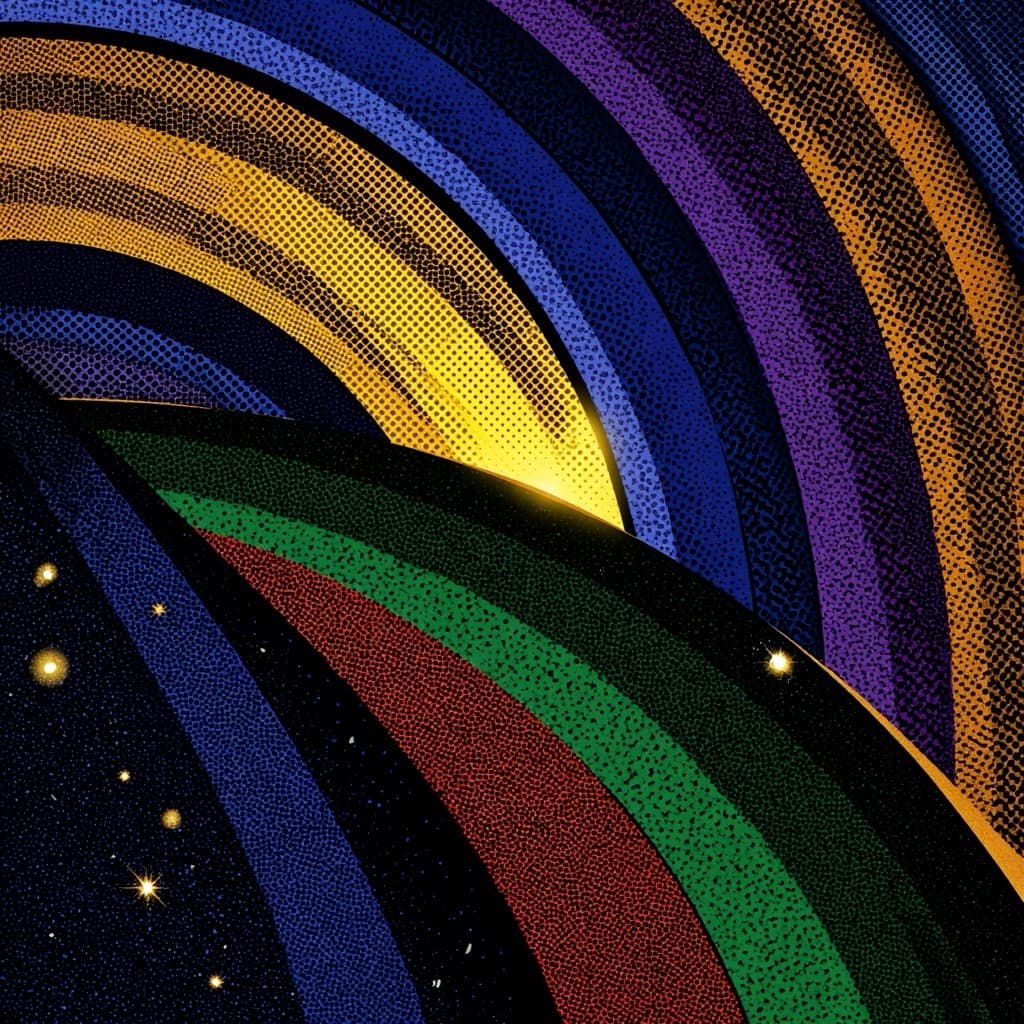 Convergence section opener — layered arcs illustration